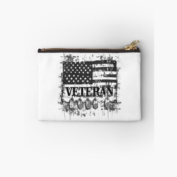 Item preview, Veteran American Flag Dog Tags | Grunge Black and White Patriotic Design designed and sold by inkoutninja.