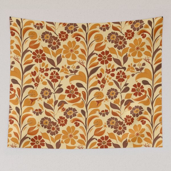 Item preview, Retro Vibes – Floral 70s pattern designed and sold by christinmrose.