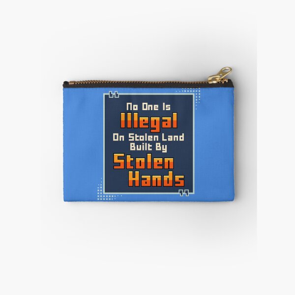 Item preview, No One Is Illegal On Stolen Land Shirt, Retro Pixel Art Social Justice Tee, Built By Stolen Hands Indigenous Rights T-Shirt, Message In A Box Collection designed and sold by bitwoofstudio.