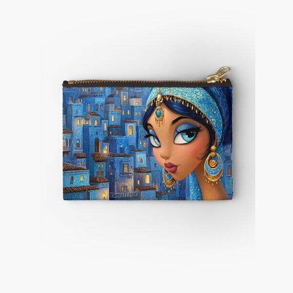 Item preview, Enchanting Blue-Hued Cityscape with Elegant Woman designed and sold by Artessie.