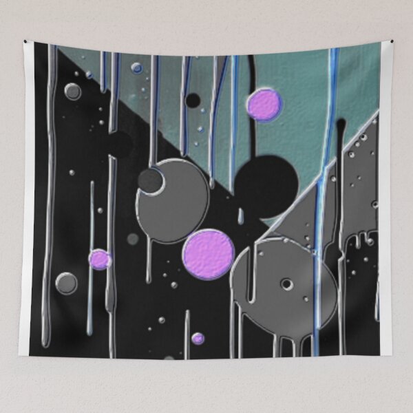 Item preview, drip and divide dark hsl 1.3 colorful geometric abstract design designed and sold by SmashingDeals.
