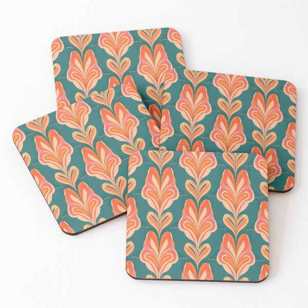 Item preview, 60s Retro Pattern - Seamless Allover Print in Petrol, Orange, Pink & Cream designed and sold by christinmrose.