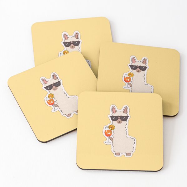 Item preview, Cool Llama with Spritz Glass Sunglasses Summer Cocktail Illustration designed and sold by Beachy Beasts.