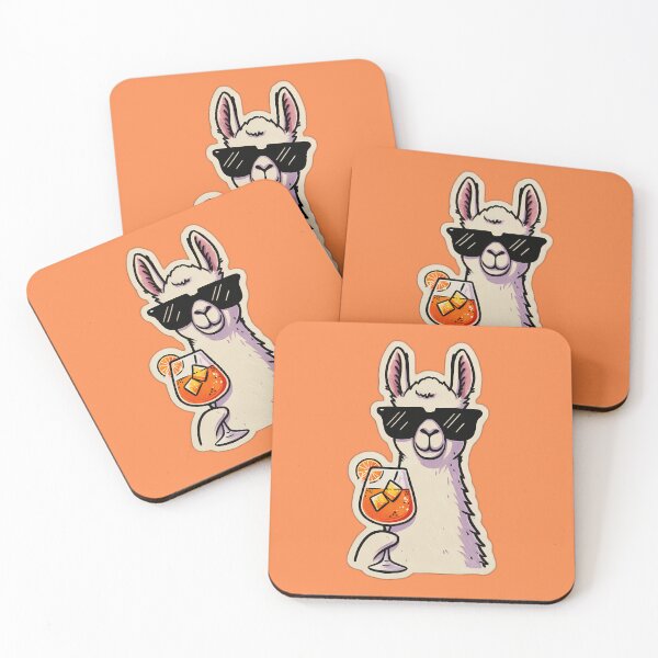 Item preview, Chill Alpaca with Orange Spritz Cocktail and Sunglasses Cartoon Art designed and sold by Beachy Beasts.