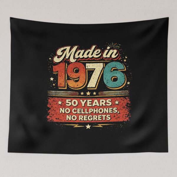 Item preview, 1976 – 50 Years No Cellphones No Regrets designed and sold by 97Ts.