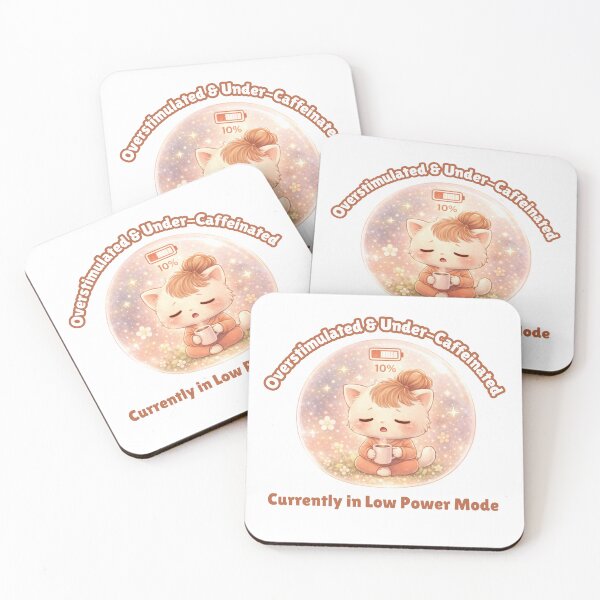 Item preview, Kawaii Overstimulated Cat Sticker – Low Social Battery Mental Health Aesthetic designed and sold by PromptCoreNexus.