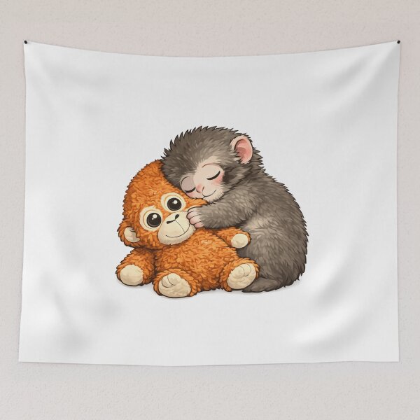 Item preview, Punch The Monkey Meme Stuffed Animal Cuddling designed and sold by TrantowDangelo.