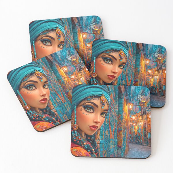 Item preview, Colorful Alleyway with Enigmatic Young Woman designed and sold by Artessie.