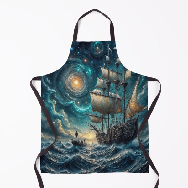 Item preview, Cosmic Voyage & Ocean Dreams – Sailing ship in the sea of stars between light, waves & galaxies designed and sold by FotoworldEdel.