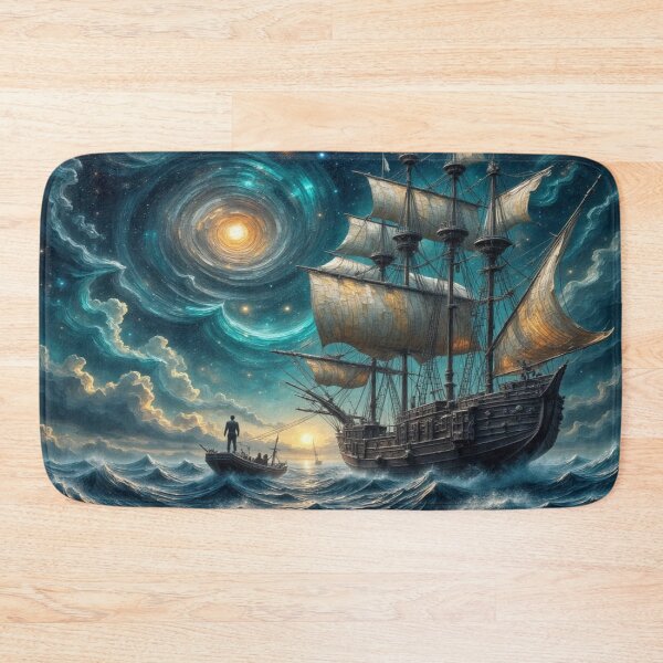 Item preview, Cosmic Voyage & Ocean Dreams – Sailing ship in the sea of stars between light, waves & galaxies designed and sold by FotoworldEdel.