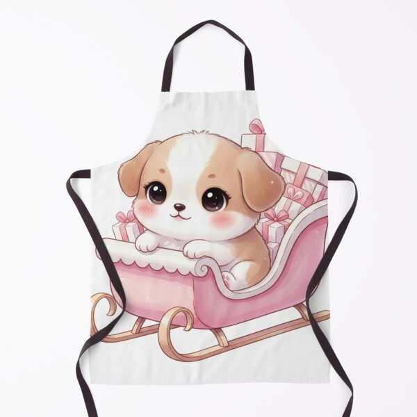 Item preview, Puppy in Pink Sleigh – Cute Christmas Dog with Gifts Sticker designed and sold by Vextur.
