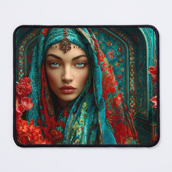Item preview, Brilliant Woman in Vivid Turquoise and Flowers designed and sold by Artessie.