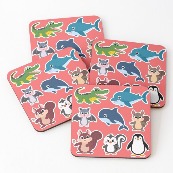 Item preview,  a Crocodile, Shark, Dolphin, Whale, Bat, Squirrel, Skunk, and a Penguin designed and sold by 123ks.