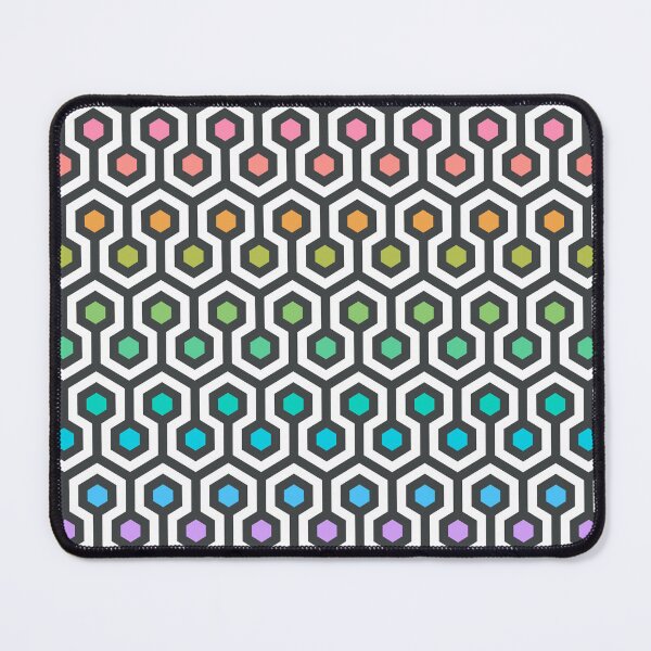Item preview, Geometric Pattern: Looped Hexagons: Light Chalk Rainbow designed and sold by Red Wolf.