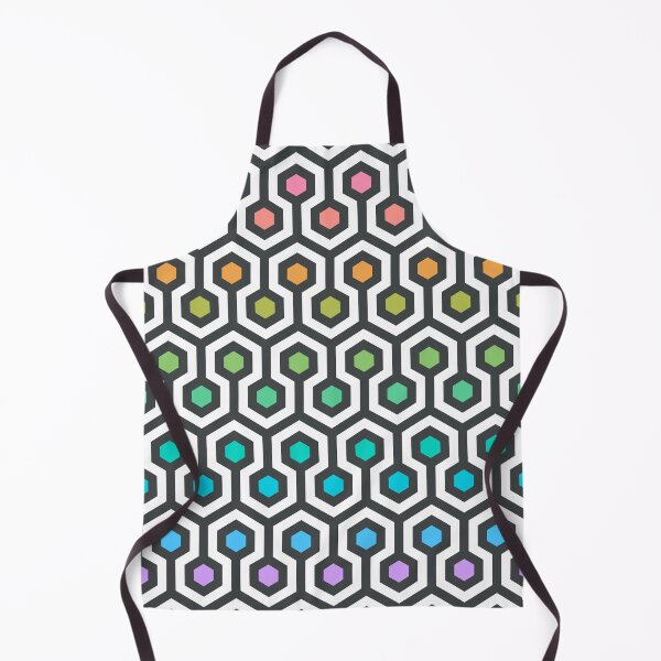 Item preview, Geometric Pattern: Looped Hexagons: Light Chalk Rainbow designed and sold by Red Wolf.