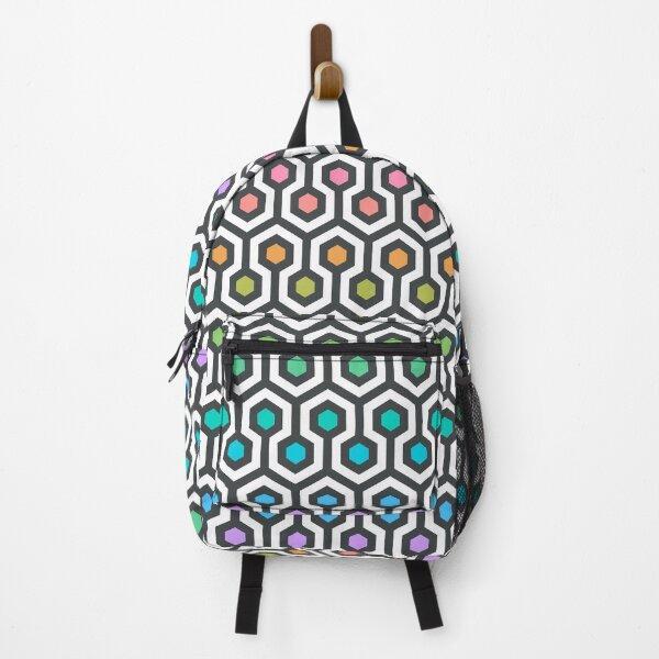 Item preview, Geometric Pattern: Looped Hexagons: Light Chalk Rainbow designed and sold by Red Wolf.