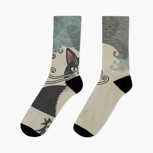 Item preview, Mustache Cat Neko – Vintage Japanese Style designed and sold by CucuArtwork.