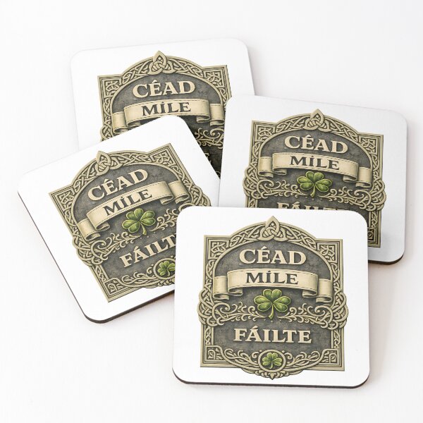 Item preview, Céad Míle Fáilte – Traditional Irish Welcome Celtic Design designed and sold by Rough Sketches – Ireland Inspired Art.