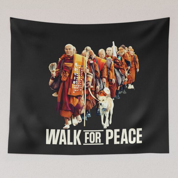Item preview, Peace Walking Monks and Aloka Dog Walk for Peace  designed and sold by CriseldaBruning.