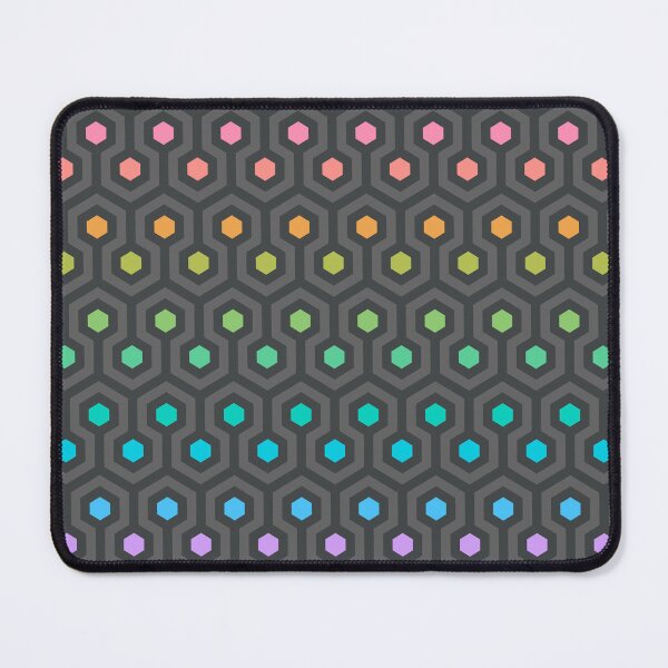 Item preview, Geometric Pattern: Looped Hexagons: Dark Chalk Rainbow designed and sold by Red Wolf.