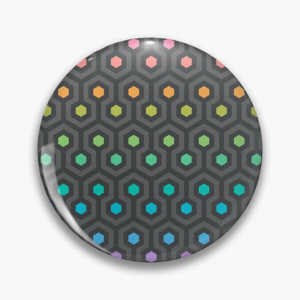 Item preview, Geometric Pattern: Looped Hexagons: Dark Chalk Rainbow designed and sold by Red Wolf.