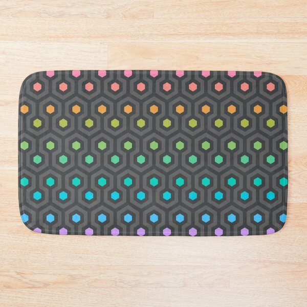 Item preview, Geometric Pattern: Looped Hexagons: Dark Chalk Rainbow designed and sold by Red Wolf.