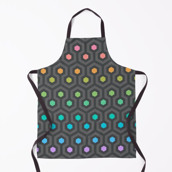 Item preview, Geometric Pattern: Looped Hexagons: Dark Chalk Rainbow designed and sold by Red Wolf.
