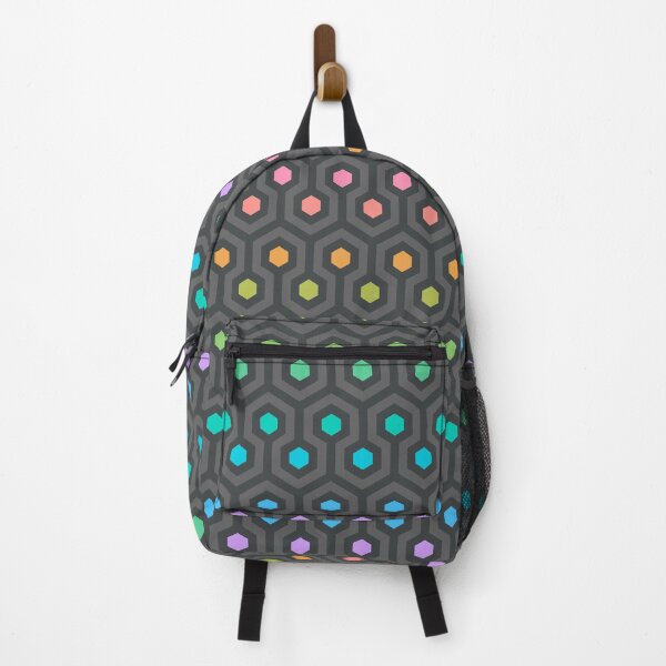 Item preview, Geometric Pattern: Looped Hexagons: Dark Chalk Rainbow designed and sold by Red Wolf.