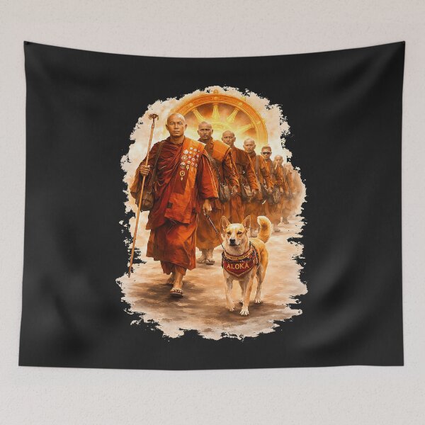 Item preview, Peace Walking Monks and Aloka Dog Walk for Peace designed and sold by CriseldaBruning.
