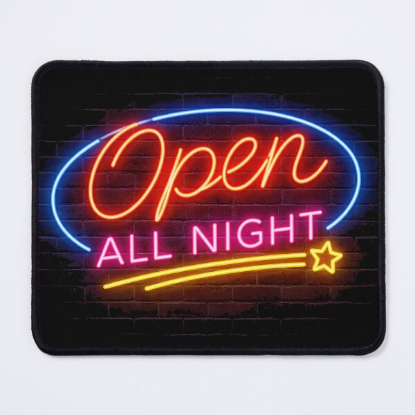 Item preview, Open All Night Neon Sign Shirt – Retro 24 Hour Sign Tee – Flirty Double Entendre Humor designed and sold by DiamondSkyShirt.