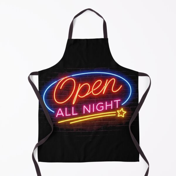 Item preview, Open All Night Neon Sign Shirt – Retro 24 Hour Sign Tee – Flirty Double Entendre Humor designed and sold by DiamondSkyShirt.