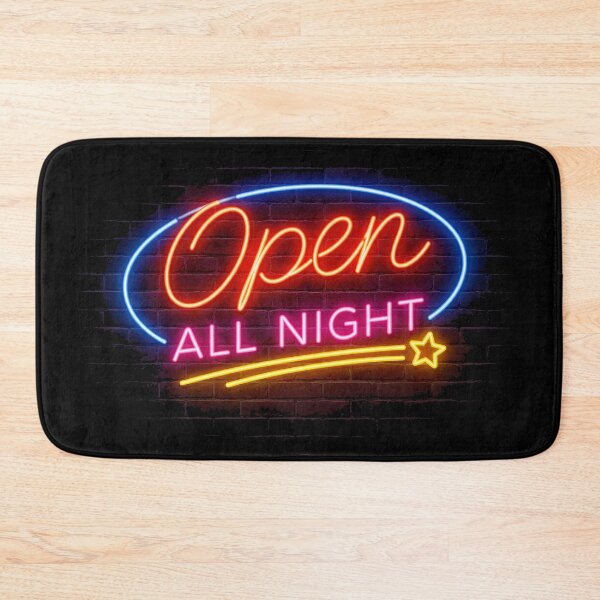 Item preview, Open All Night Neon Sign Shirt – Retro 24 Hour Sign Tee – Flirty Double Entendre Humor designed and sold by DiamondSkyShirt.
