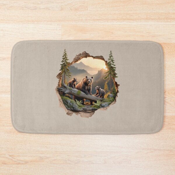 Item preview, bear family - hiking - camping - national park – bear adventure - scenic view - woodland - rustic - alpine - pacific northwest - canadian wilderness - leave no trace - protect the wild - bear country designed and sold by JansenGS.