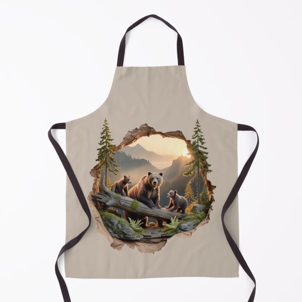 Item preview, bear family - hiking - camping - national park – bear adventure - scenic view - woodland - rustic - alpine - pacific northwest - canadian wilderness - leave no trace - protect the wild - bear country designed and sold by JansenGS.