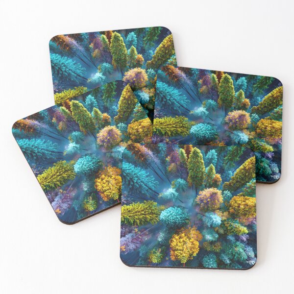 Item preview, Vibrant Abstract Forest in Vivid Colors and Contrast designed and sold by Artessie.