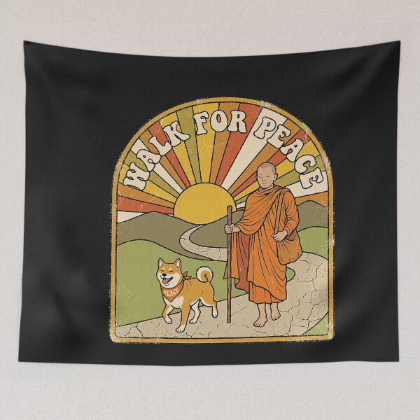Item preview, Serenity Walk for Peace Aloka Dog Monk Retro  designed and sold by CriseldaBruning.