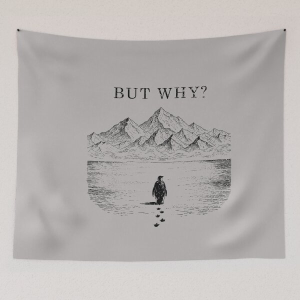 Item preview, motivational penguin but why towards  mountains inspiring  designed and sold by GreggRoss.