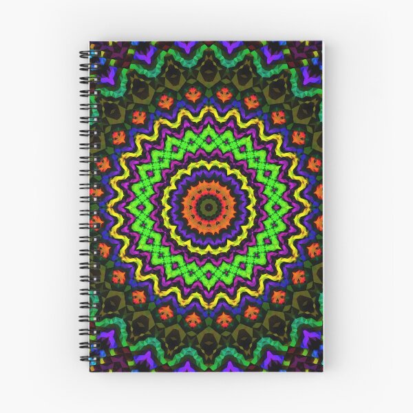 Item preview, Colorful neon kaleidoscope mandala designed and sold by ScreenPin.