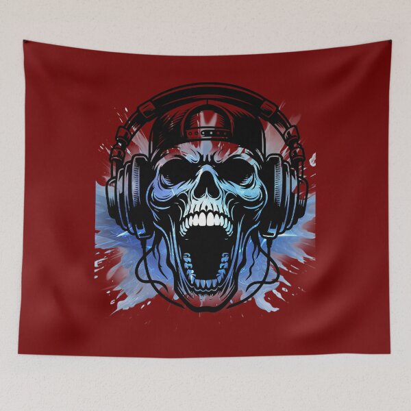 Item preview, The Silent Listener - Minimalist Music Skull Art designed and sold by Mini Pixel Perfect Co..