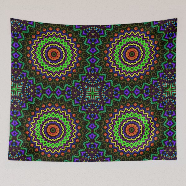 Item preview, Colorful neon kaleidoscope mandala designed and sold by ScreenPin.