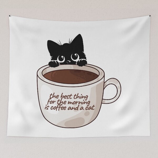 Item preview, The Best Thing For The Morning Is Coffee And a Cat. designed and sold by Dinasshop.