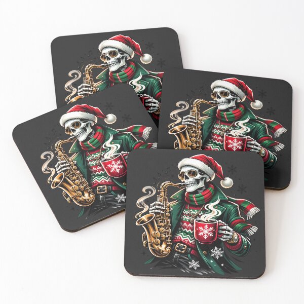 Item preview, Midnight Jazz Skeleton – Winter Lounge Saxophone Aesthetic Art designed and sold by ColorSplash123.