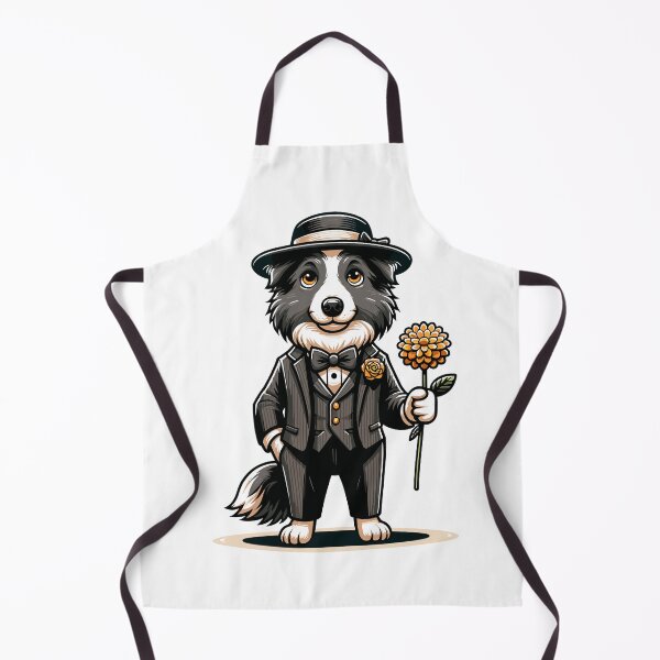 Item preview, Border Collie Gentleman With Flower – Elegant Romantic Dog Illustration designed and sold by CyfroweMysli.