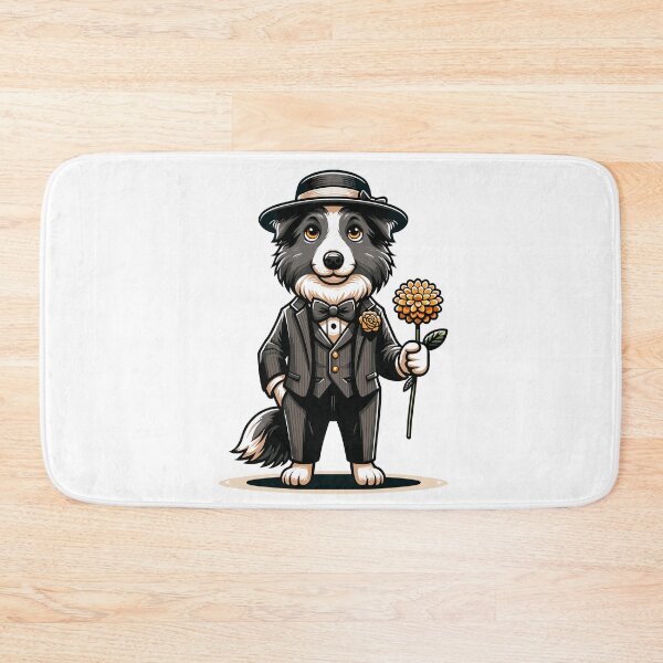 Item preview, Border Collie Gentleman With Flower – Elegant Romantic Dog Illustration designed and sold by CyfroweMysli.