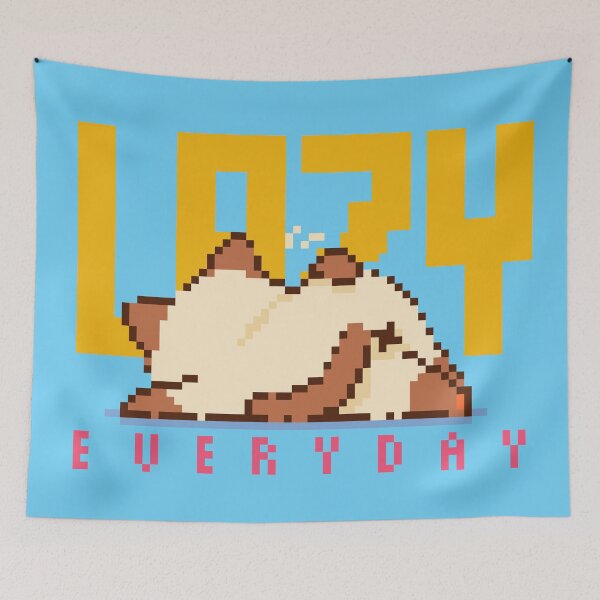Item preview, Lazy Everyday - Sleeping Siamese Cat designed and sold by bitwoofstudio.