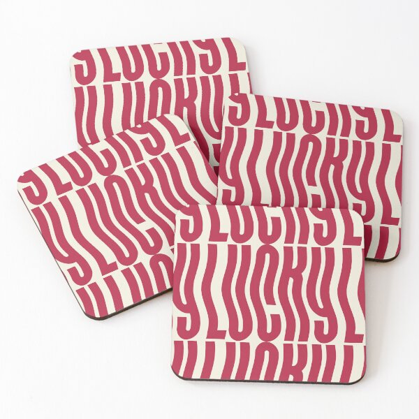 Item preview, Lucky Retro Wavy Red Typography designed and sold by sweetdrawsart.
