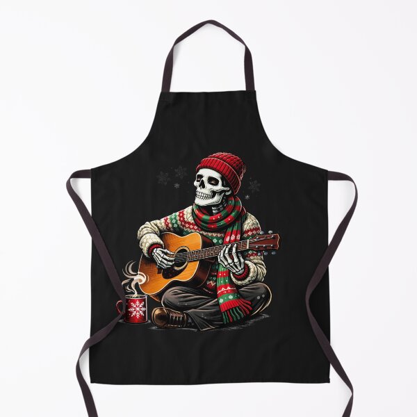 Item preview, Cozy Acoustic Guitarist Skeleton – Winter Indie Music Aesthetic Art designed and sold by ColorSplash123.