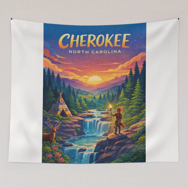 Item preview, Cherokee North Carolina Great Smoky Mountains Oconaluftee River designed and sold by Places On Earth.