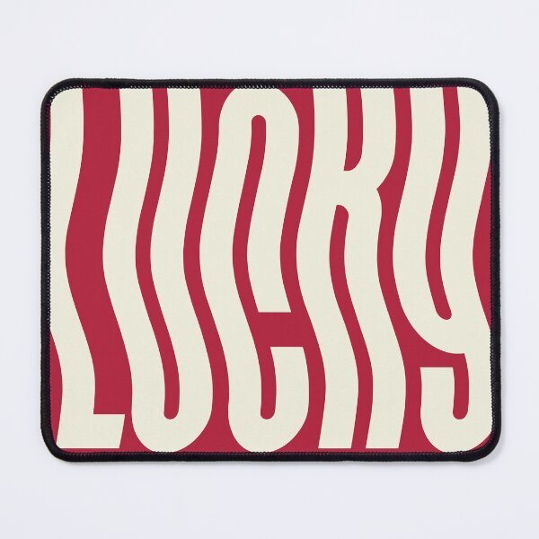 Item preview, Lucky Retro Wavy Red Typography designed and sold by sweetdrawsart.
