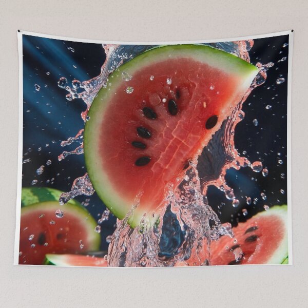 Item preview, Exploding Watermelon Splash – Hyper Realistic Macro Art designed and sold by PixelVibe782.